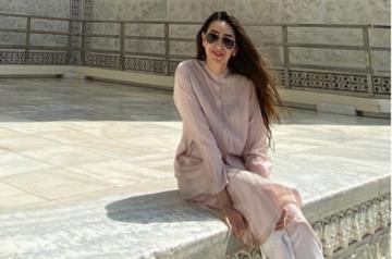 Actress Karisma Kapoor on Sunday shared a few photographs of her visit to the Taj Mahal in Agra.