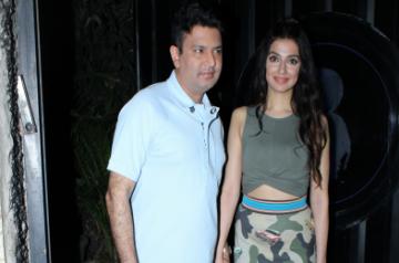Producer Bhushan Kumar with his wife Divya Khosla Kumar. (Photo: IANS)