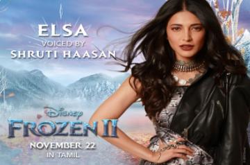 Actress Shruti Haasan will be lending her voice to character of Elsa in the Tamil version of Hollywood animated movie "Frozen 2". Shruti will also be singing three songs for the film. Disney India has also roped in Priyanka Chopra Jonas to dub for Elsa and Parineeti Chopra to voice for Anna in the Hindi version of the sequel. Directed by Chris Buck and Jennifer Lee, "Frozen 2" will release in India in English, Hindi, Tamil and Telugu on November 22.