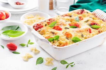 Baked-Chicken-Caprese-Farfelle