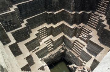 The step well dug inside the Devgiri fort.
