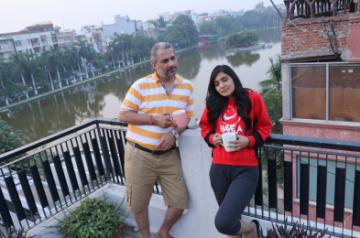 Varun Badola and Anjali Tatrari shooting for SET's new show Mere Dad Ki Dulhan in Delhi.