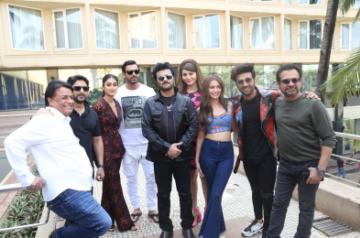 Mumbai: Director Anees Bazmee with actors Arshad Warsi, Anil Kapoor, Pulkit Samrat, John Abraham, Kriti Kharbanda, Illeana D'Cruz and Urvashi Rautela during the promotions of their upcoming film "Pagalpanti" in Mumbai on Nov 14, 2019. (Photo: IANS)