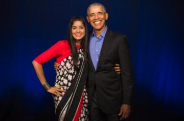 Indian Youtuber Anisha with former American President Barack Obama.