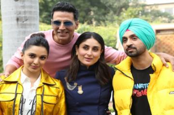 New Delhi: Actors Akshay Kumar, Kareena Kapoor, Diljit Dosanjh and Kiara Advani during the Group Photoshoot of the starcast of upcoming film "Good Newwz" in New Delhi on Dec 18, 2019. (Photo: Amlan Paliwal/IANS)