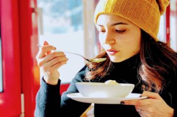 Anushka keeps warm in Gstaad