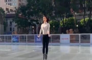 Actress Elli AvrRam shared a video of herself dancing on ice and said that a movie can be made on figure skating in India. Elli on Wednesday took to Twitter to share a video of herself dancing on ice.