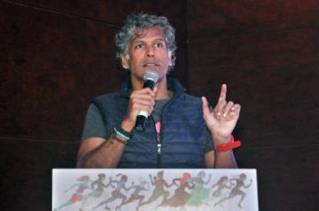 Kolkata: Actor, model and Pinkathon founder Milind Soman at a press conference during the "3rd  edition of Pinkathon Kolkata 2020", in Kolkata on Feb 20, 2020. (Photo: Kuntal Chakrabarty/IANS)