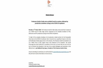 COVID-19 effect: Producers Guild sets up relief fund for daily-wage workers.