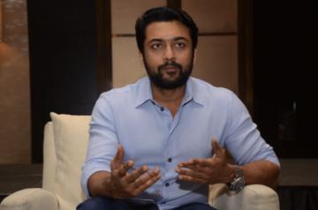 Hyderabad: Actor Suriya during a interview in Hyderabad. (Photo: IANS)