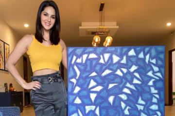 Sunny Leone finishes 'lockdown piece of art'.