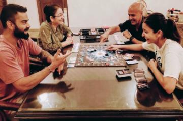 Anushka Sharma playing board games with family.