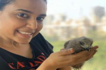 Swara Bhasker rescues black kite bird.