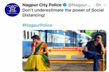 Nagpur Police uses still from SRK's 'Chennai Express' to create awareness on COVID-19.