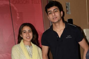 Actress Sara Ali Khan with her brother Ibrahim Ali Khan. (Photo: IANS)