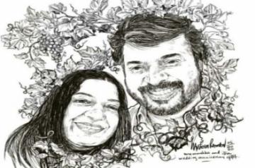 Mohanlal posts sweet sketch of Mammootty and wife on their wedding anniversary.