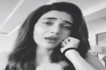 Karishma Tanna pulls of inverted yoga pose with injured foot