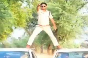 MP Cop penalised after his video imitating Ajay DevgnÃ¢ÂÂs stunt goes viral.