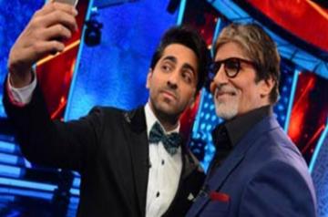 :  Actors Amitabh Bachchan and Ayushmann Khurrana.