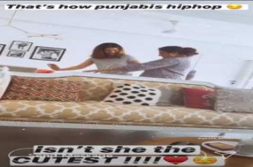 Kriti Sanon coaches mom on Punjabi 'hip hop' moves.