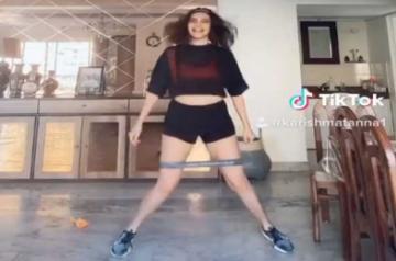 Television actress Karishma Tanna has shared a quirky new video where she is seen dancing while working out.