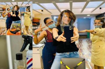 Sussanne Khan visits salon after four months.