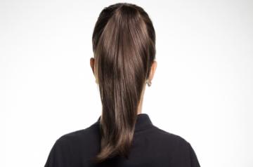 Sleek wrapped ponytail