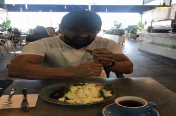 John Abraham shares his way of starting the day right.