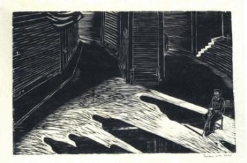 A Guard | Woodcut | 9.5" x 15" | 2020