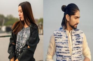 (L) Model sporting garment by Label Raffughar By Wajahat Rather. (R) Model sporting garment by Label Rahul Dasgupta.