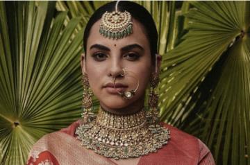 Joyeeta Dutta in a Raw Mango brocade sari/ Instragram: Raw Mango