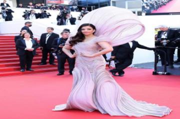 Aishwarya Rai wears Gaurav Gupta creation on Cannes red carpet.(photo:IANSLIFE)