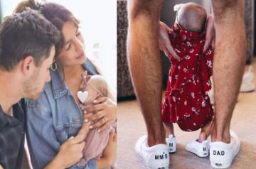 Priyanka shares picture of Nick, daughter Malti in matching sneakers.(photo:Instagram)