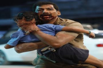 Vishal plays a constable and a dad to a seven-year-old in 'Laththi'.