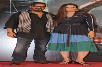 Mumbai:Bollywood Actors Ajay Devgn,Tabu pose during the Second Teaser launch of upcoming movie Bholaa on Tuesday January 24,2023.(Photo: Sanjay Tiwari/IANS)