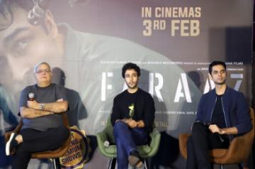 Mumbai : Director Hansal Mehta and actors Aaditya Rawal and Zahan Kapoor during the press conference of upcoming film 'Faraaz', in Mumbai on Tuesday, Jan 31, 2023. (Photo:Sanjay Tiwari/IANS)