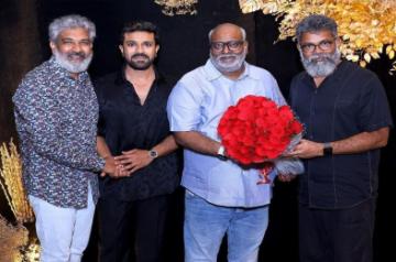 Chiranjeevi honours 'our Oscar winners' SS Rajamouli, MM Keeravani on Ram Charan's b'day.(photo:Instagram)