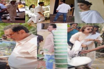 Bollywood bigwigs visit Chopra house to offer their respects to Pamela Chopra.
