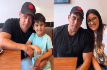Salman Khan poses with Sania Mirza's son, sister Anam in Dubai