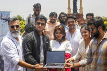 New Delhi: Actors Nikhil Siddhartha, Iswarya Menon, and other members of the star cast attended the National Trailer Launch of 'SPY' in front of the Subhash Chandra Bose Statue at India Gate in New Delhi on Monday, May 15, 2023. (Photo: IANS/Wasim Sarvar)