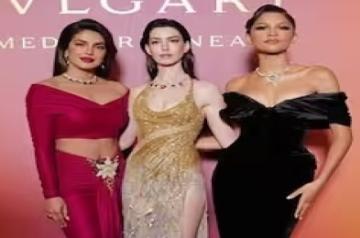 Priyanka Chopra poses with Anne Hathaway, Zendaya at Bulgari event in Venice