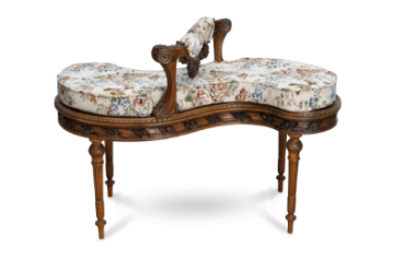 Lot no. 80, A French Walnut Loveseat 